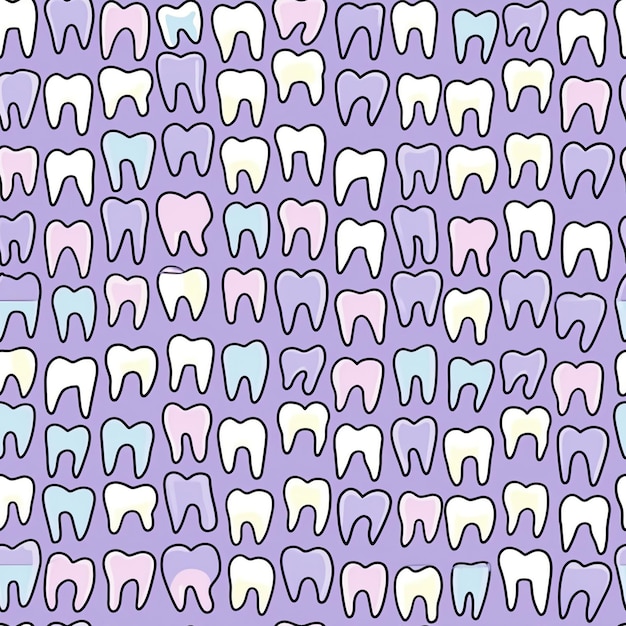 Photo tooth girl digital paper seamless pattern