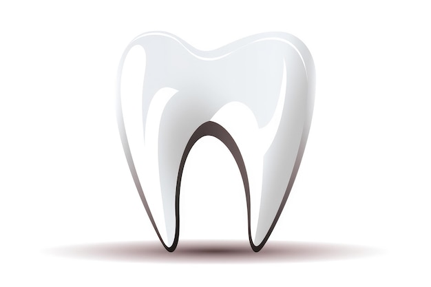 Photo tooth logo on white background generative ai