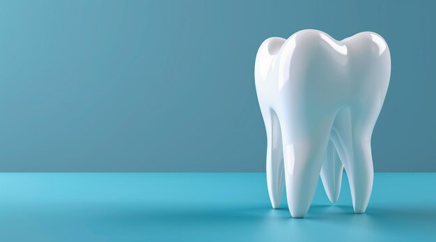 Foto il dente bianco su uno sfondo semplice per il concetto dentale o medico