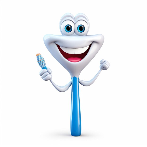 Toothbrush 2d cartoon vector illustration on white backgro