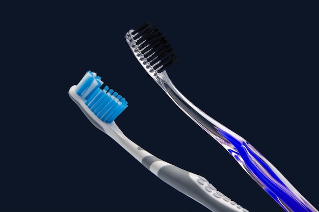 Toothbrush for cleaning teeth on a dark background health items