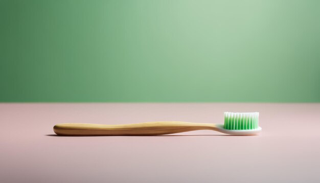 Foto uno spazzolino da denti e un supporto per il dentifricio su un tavolo