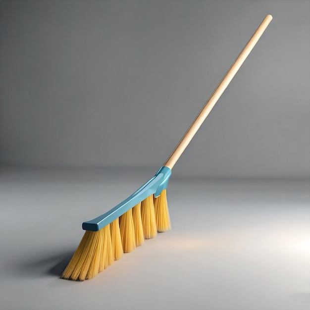 A toothbrush with a blue handle is shown with a blue handle.