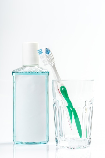 Toothbrushes in glass