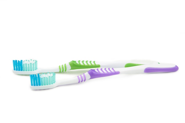 Toothbrushes set isolated on white