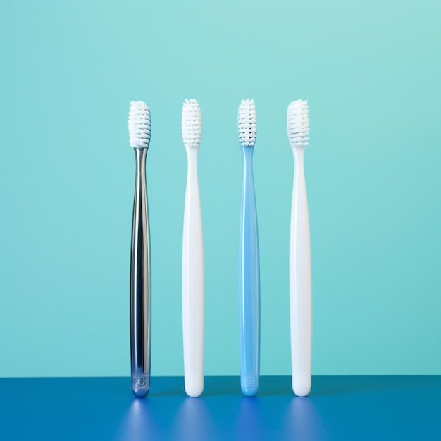 toothbrushes sitting on top of a table