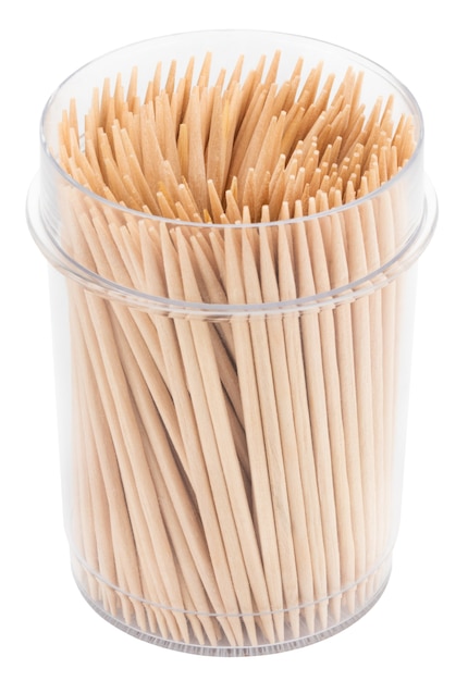 Toothpicks in a box isolated on white