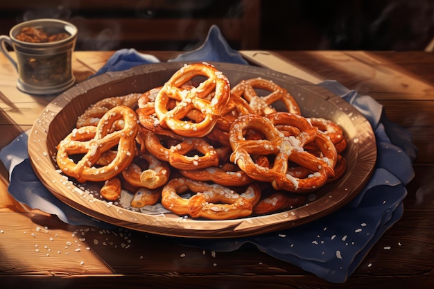 Toothsome Soft baked pretzel with salt Generate ai