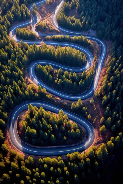top aerial view of famous snake road near passo giau in dolomite alps
