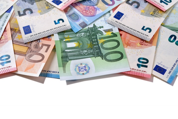 Top border Euro money notes