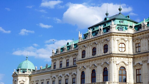 Top building of belvedere palace in vienna austria