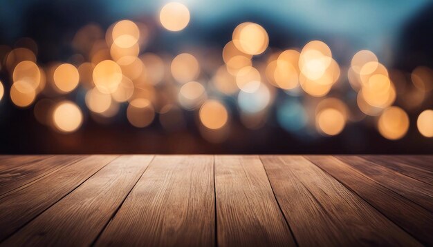 Photo top desk with blur natural bokeh background wooden table generated by ai
