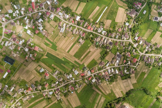 Top-down luchtfoto van stad of dorp