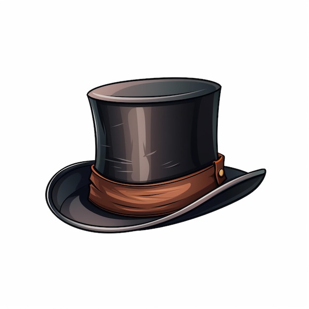 Photo top hat 2d cartoon vector illustration on white background