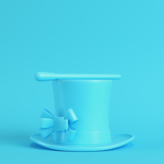 Top hat and magic wand in pastel colors