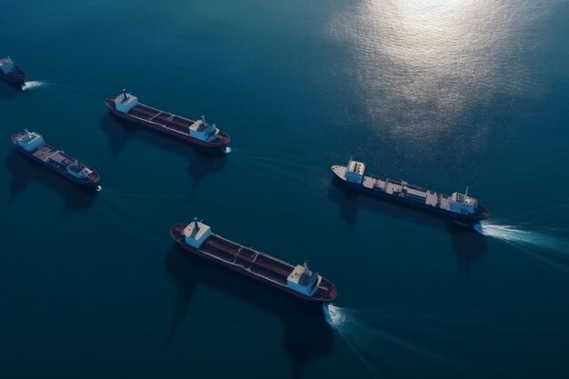 トップ産業輸送船コンテナ輸送輸送貨物物流船ビュー生成 AI