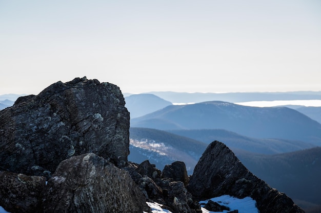 Top of Richardson Mountain in National Park of Gaspe in Quebec Canada