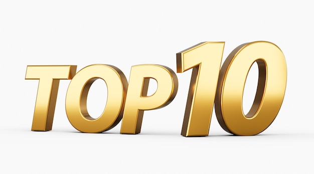top ten 3d illustration on white background
