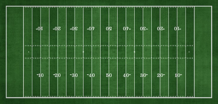 Photo top view of american football field