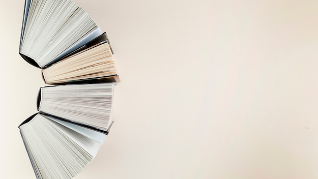 Photo top view arch made of open books