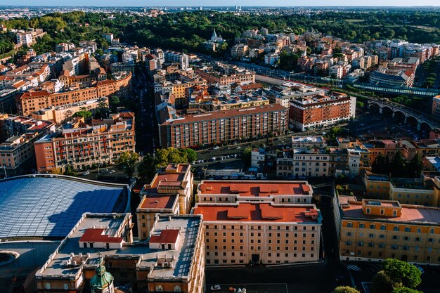 top view architecture of the city of Rome Italy