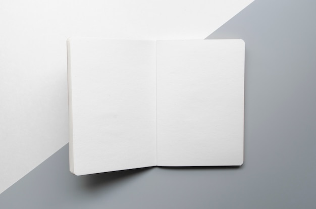 Top view assortment with white notebook