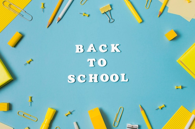 Photo top view of back to school concept