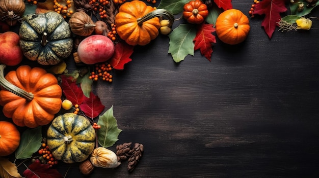 Top View background design of Thanksgiving day banner