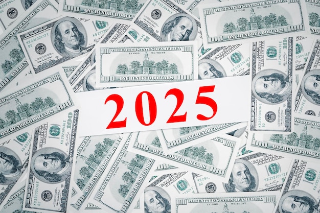 上部に2025という数字が描かれている紙幣