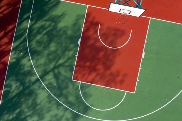 Top view of basketball court