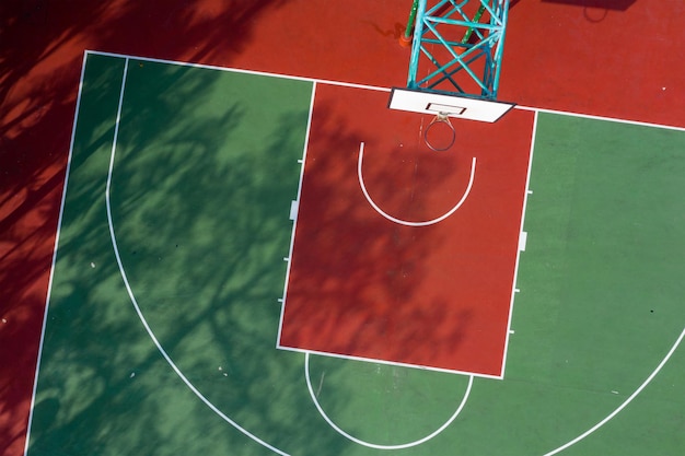 Top view of basketball court