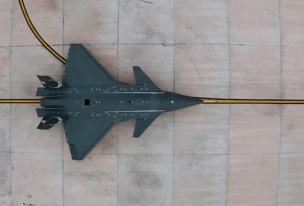 Photo top view of bayraktar kizilelma combat unmanned aerial vehicle