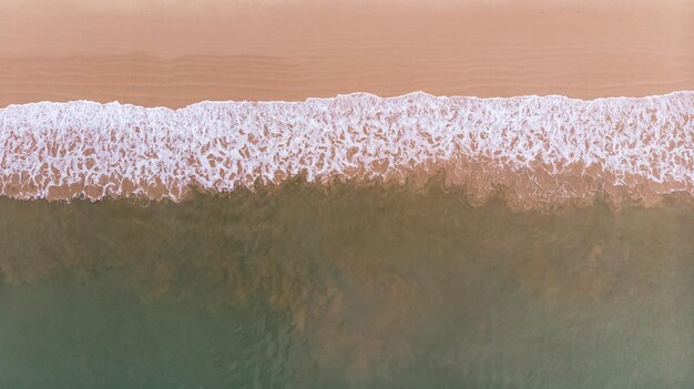 The top view of a beautiful beach