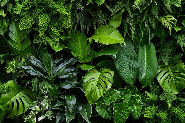 Top view of beautiful plant leaf with copy space