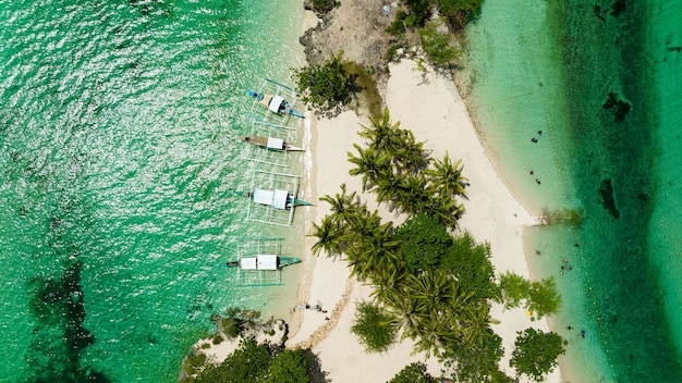 Top view of beautiful sandy beach