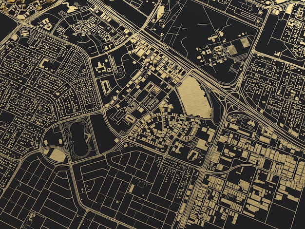 大都市の平面図。カジュアルなグラフィックデザインのイラスト。ドバイの断片