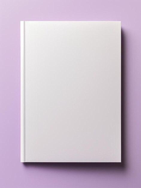 Top view of blank a paper brochure mock up on light purple background