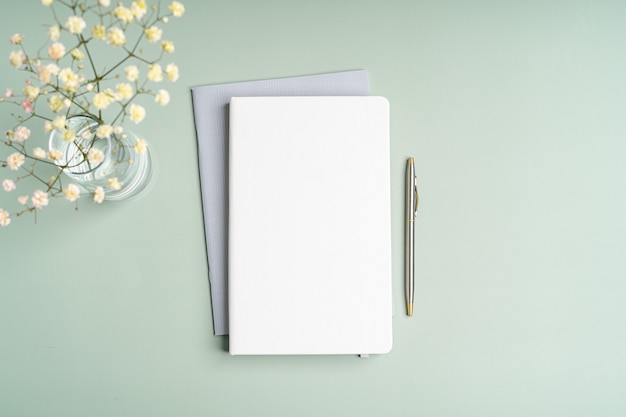 Top view blank paper Notebook