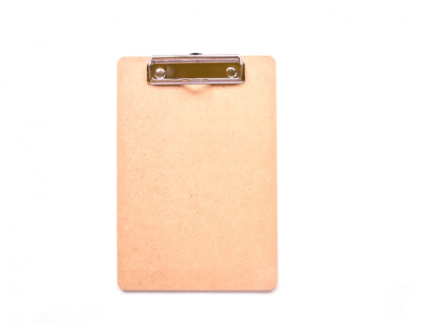 Photo top view of blank wooden clipboard