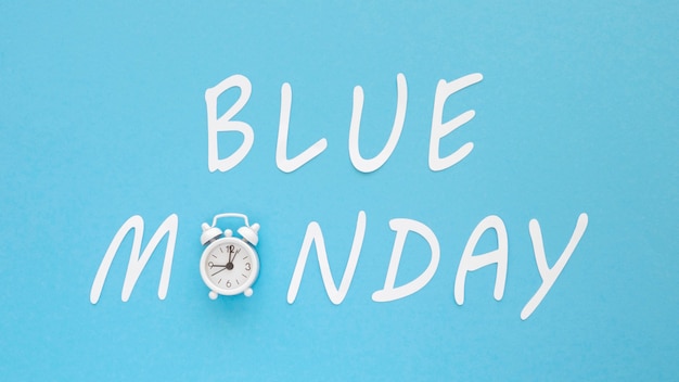 top view of blue monday concept