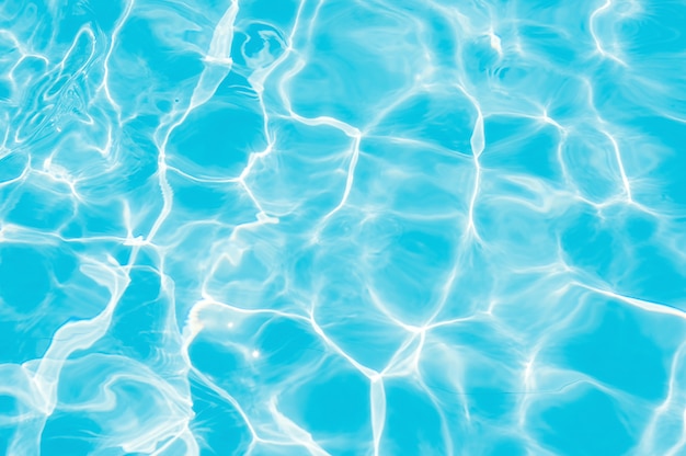 Top view blue water surface in swimming pool