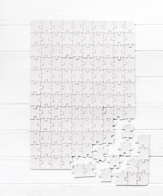 top view of bold rectangular jigsaw puzzle