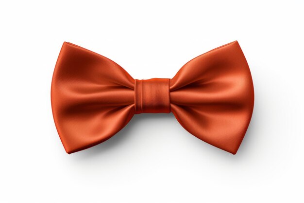 Top view of bow tie isolated on white background Generative AI illustration