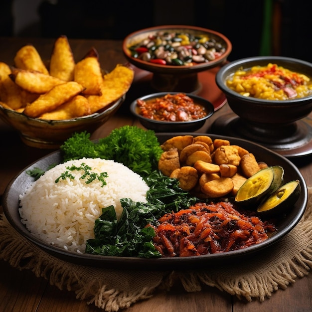Top view of Brazilian food