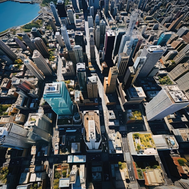 Photo top view of buildings