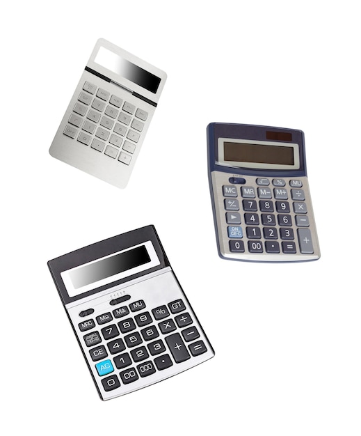 Photo top view of a calculators