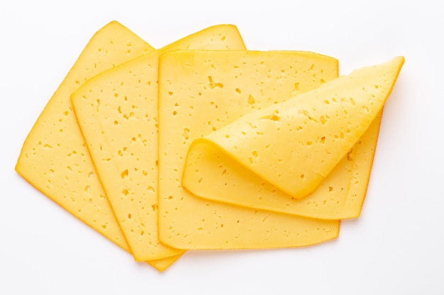 Top view of cheese slices