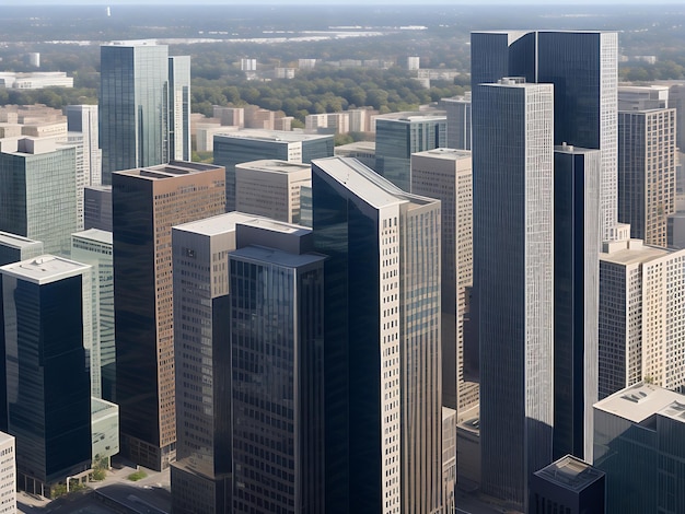 Foto vista dall'alto foto dello skyline della città di chicago generata da ai