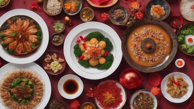 Top view of chinese new year dish