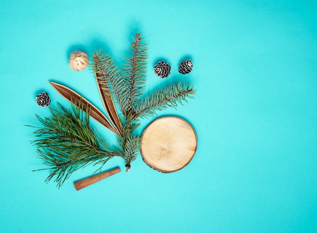 top view christmas decorations